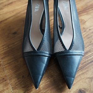 Zara black low heel